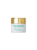 Valmont moisturizing cream jar with gold lid and white container
