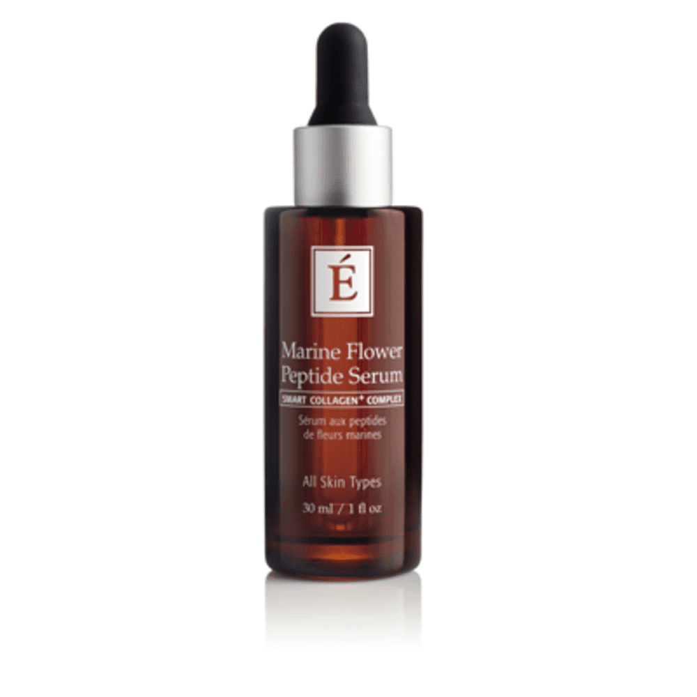 EMINENCE marine peptide serum bottle with dropper, amber glass and silver cap