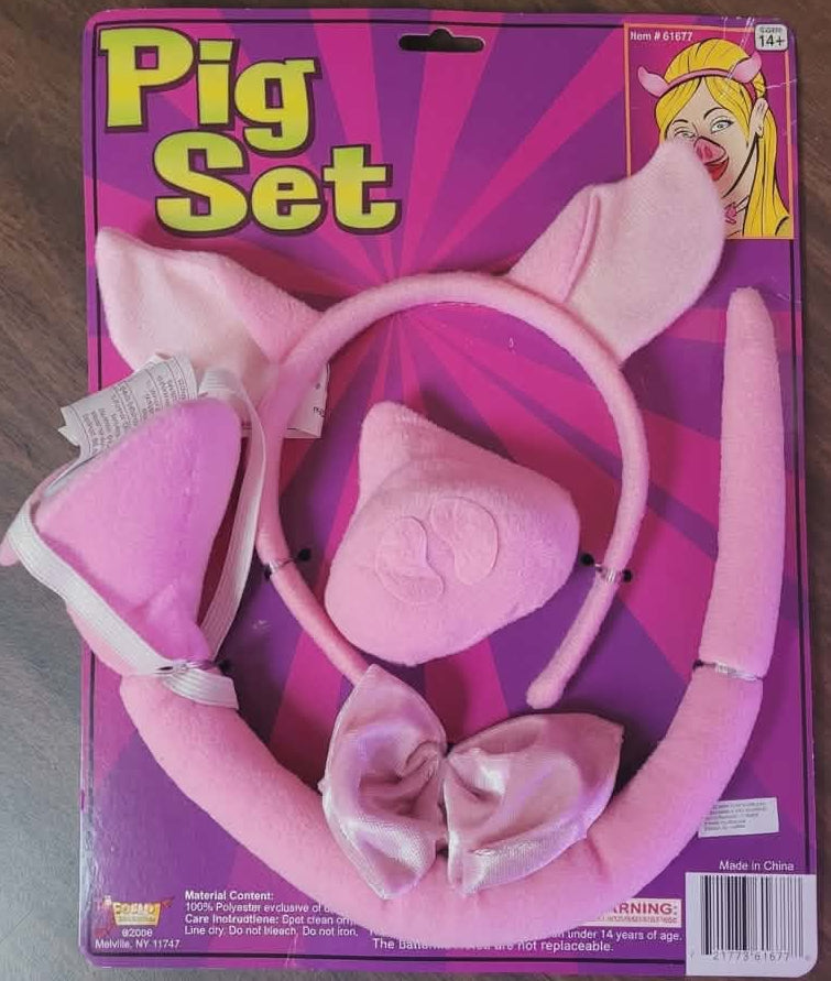 Pig Set Nose Headband Tail and Bowtie