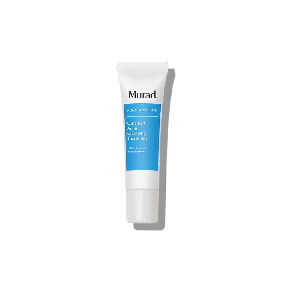 Murad acne clarifying treatment tube, white with blue label, squeeze cap