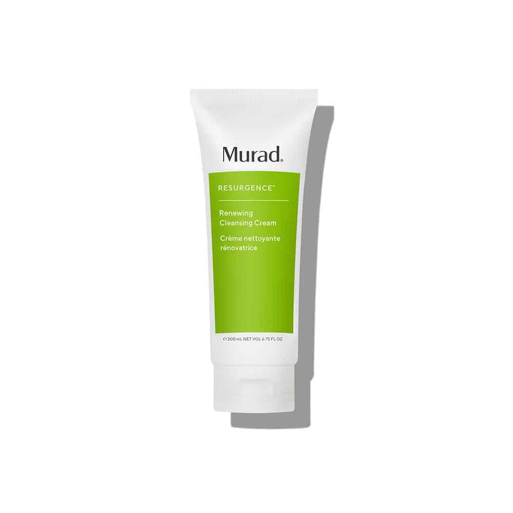 Murad Resurgence renewing cleansing cream tube, white with green label