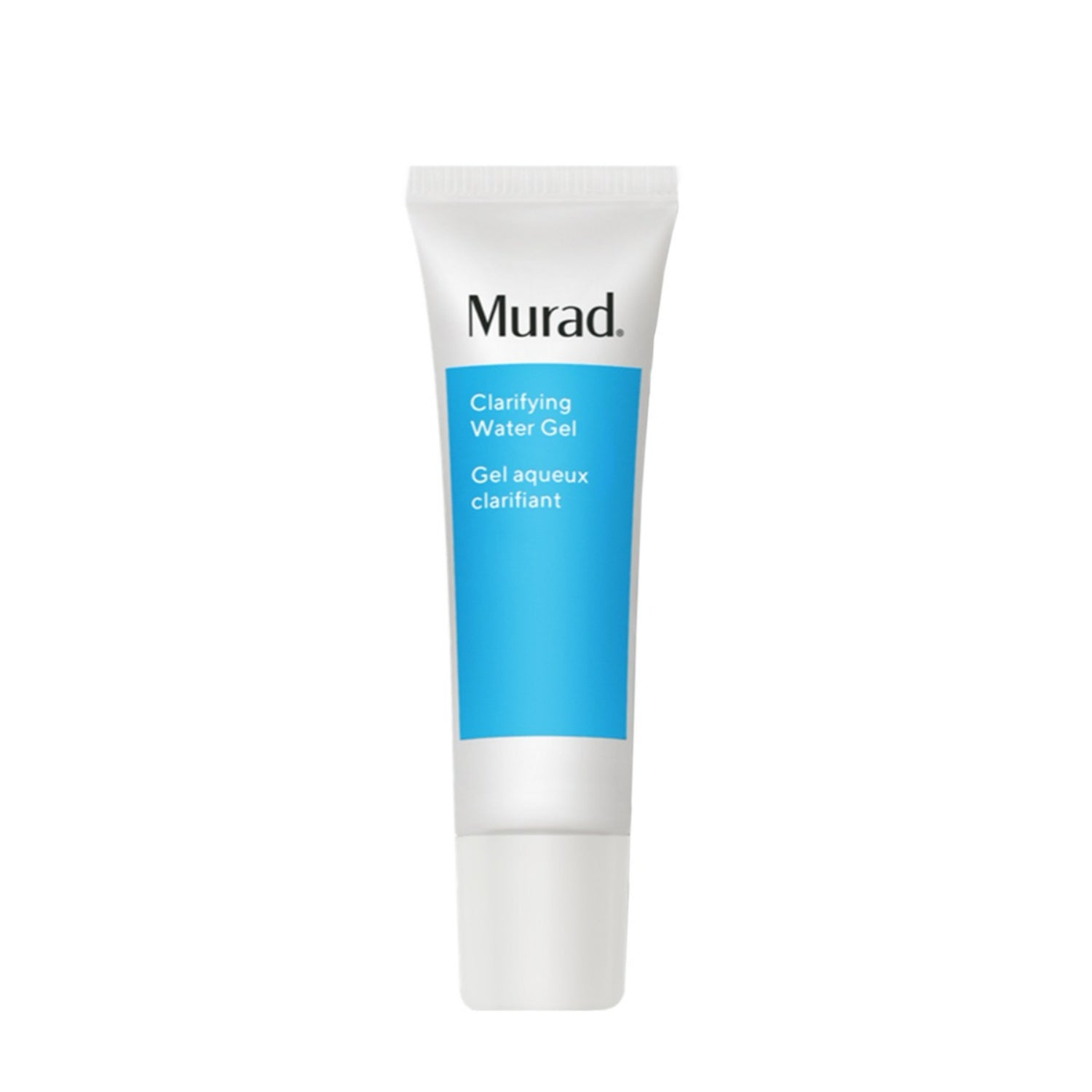 Murad clarifying water gel face moisturizer tube, white cap, blue label