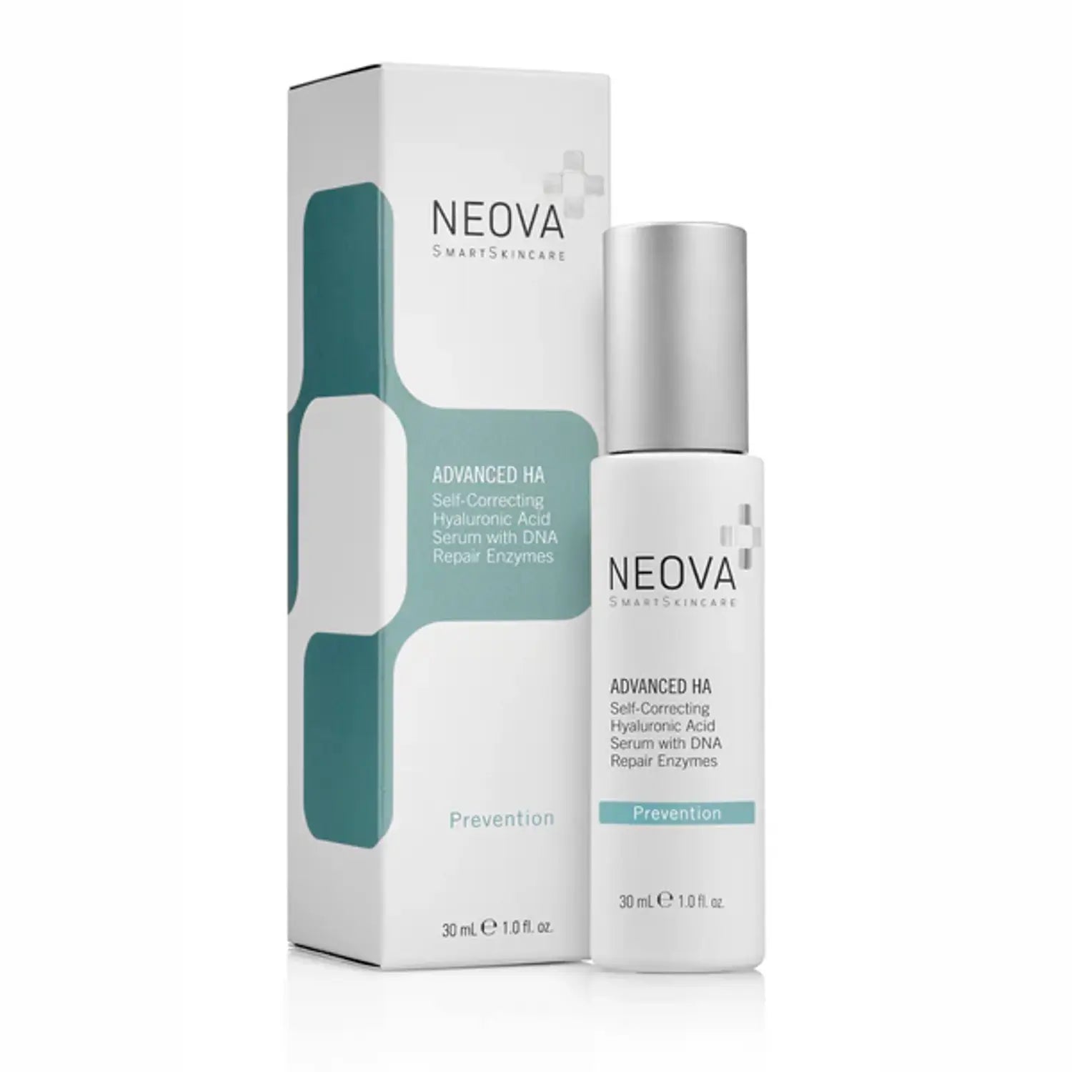 Neova Advanced HA serum set with carton box and silver pump bottle, 30 mL