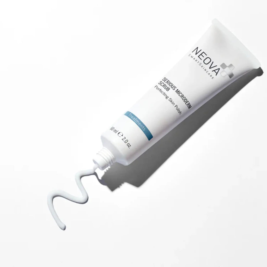 Neova microderm scrub exfoliating skin polish tube with flip-top cap, 2 oz.