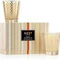 Nest New York holiday and birchwood pine candle set, patterned glass jars and label