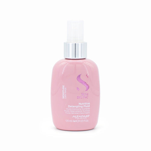 ALFAPARF MILANO detangling fluid bottle, pink liquid with silver pump cap