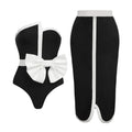 One Piece Swimsuit Women Skinny Slimming Spring Swimsuit Set Chiffon Dress