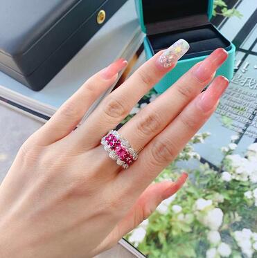 Red Corundum Gemstone Ring