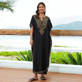 Rayon Embroidery Beach Cover up Embroidered Robe- Loose Vacation Sunscreen Beach Cover Up