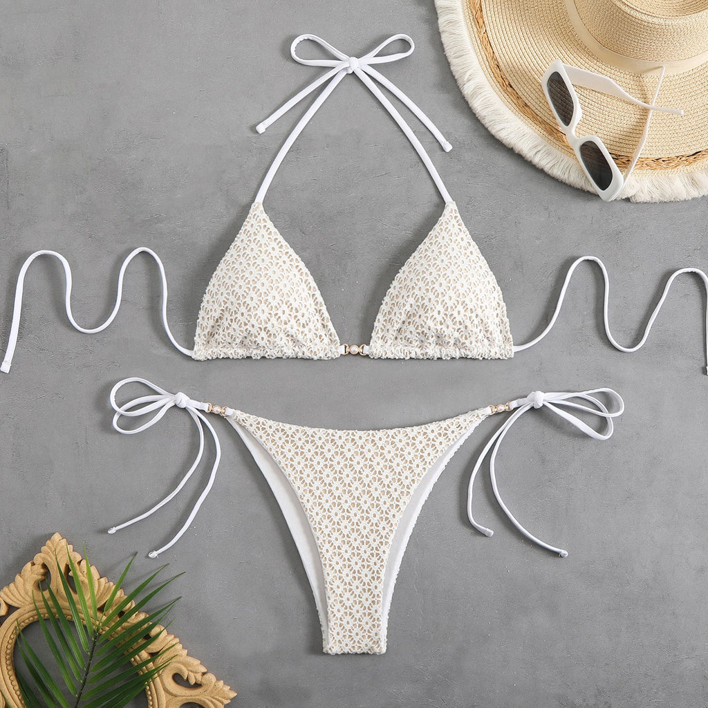 Bikini Sexy Lace up Swimsuit Women High Grade Split Swimsuit