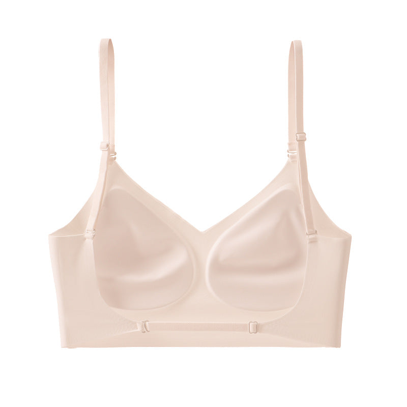 Summer French Seamless Bare Back Underwear Women Thin U Shaped Beauty Back Halter Invisible Multiple Wear Comfortable Bra