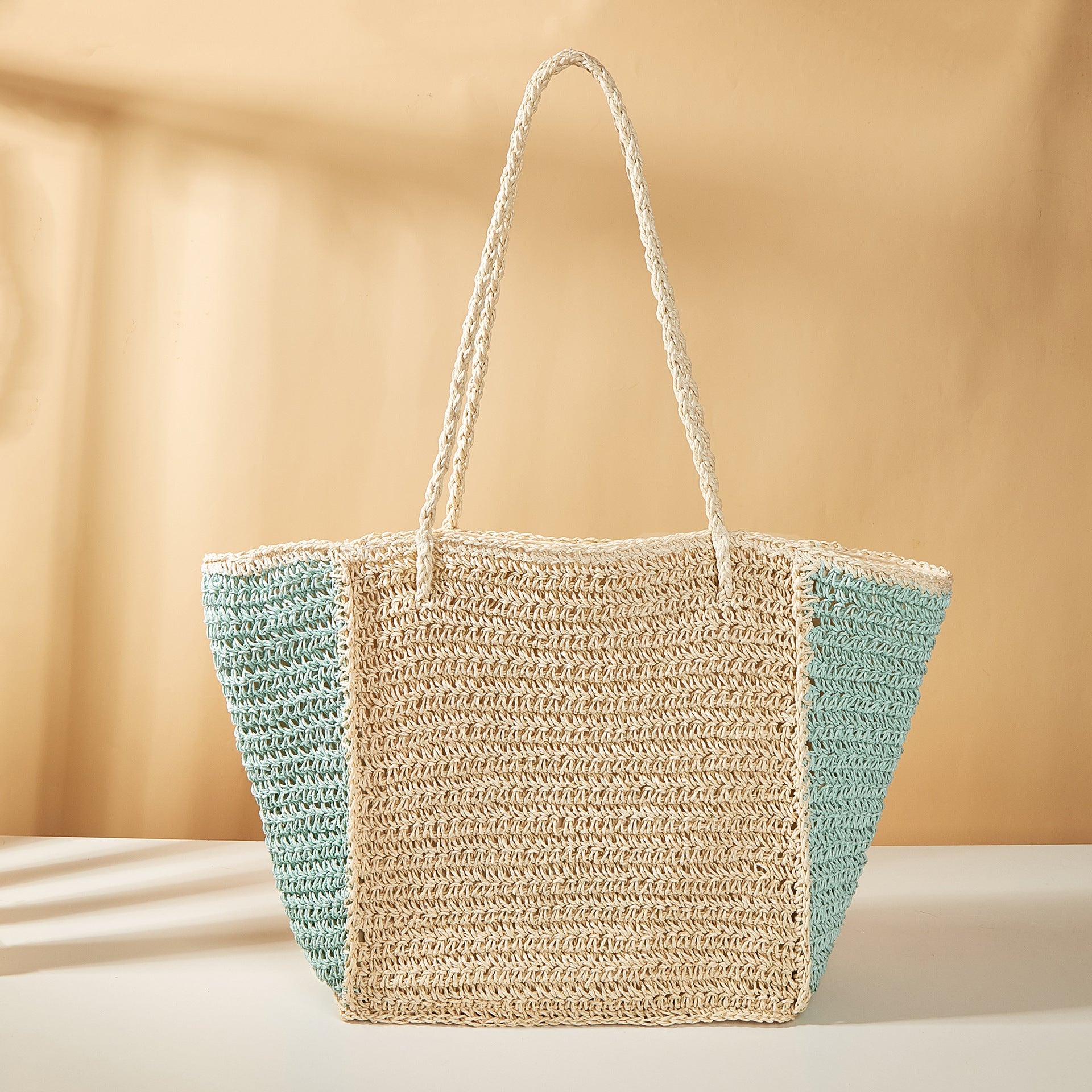 Summer Woven Shoulder Bag – Rustic Straw Handbag, Beach Vacation Tote, Casual Trendy Purse