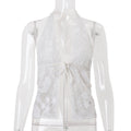 Summer Women Bohemian Vacation Lace Strap Halter Spaghetti Straps Vest