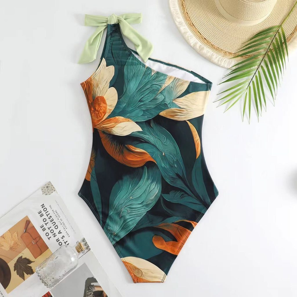 Swimsuit Digital Printing Long Skirt Sunscreen Swimsuit Women