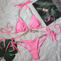 Swimsuit Sexy Lace-up Plain Women Split Crystal Diamond Bikini Creative Accessories Swimsuit