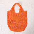 Large Capacity Hollow Out Cutout Straw Bag Fresh Candy Color One Shoulder Tote Woven Bag Portable Women Beach Bag