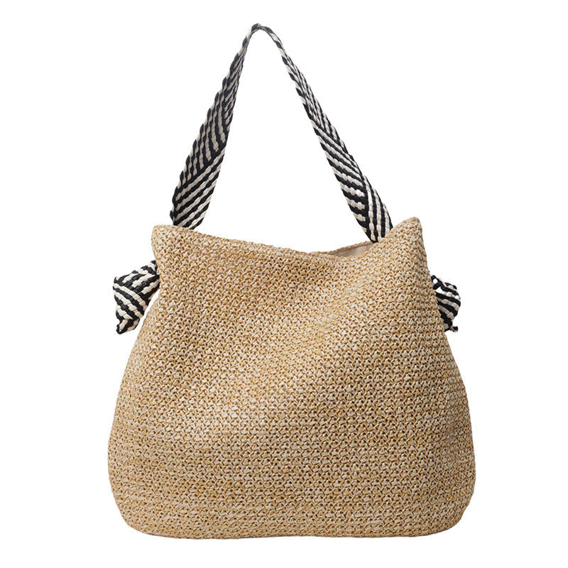 Large Woven Straw Tote – Women’s Beach Shoulder Bag, Vacation Handbag & Crossbody Purse
