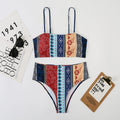 High Waist Triangle Strap Bikini plus Size Womes Seperated Swimwear Swimsuit