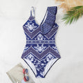 One Shoulder Ruffled One Piece Swimsuit Women Sexy Backless Print Swimwear Swimsuit