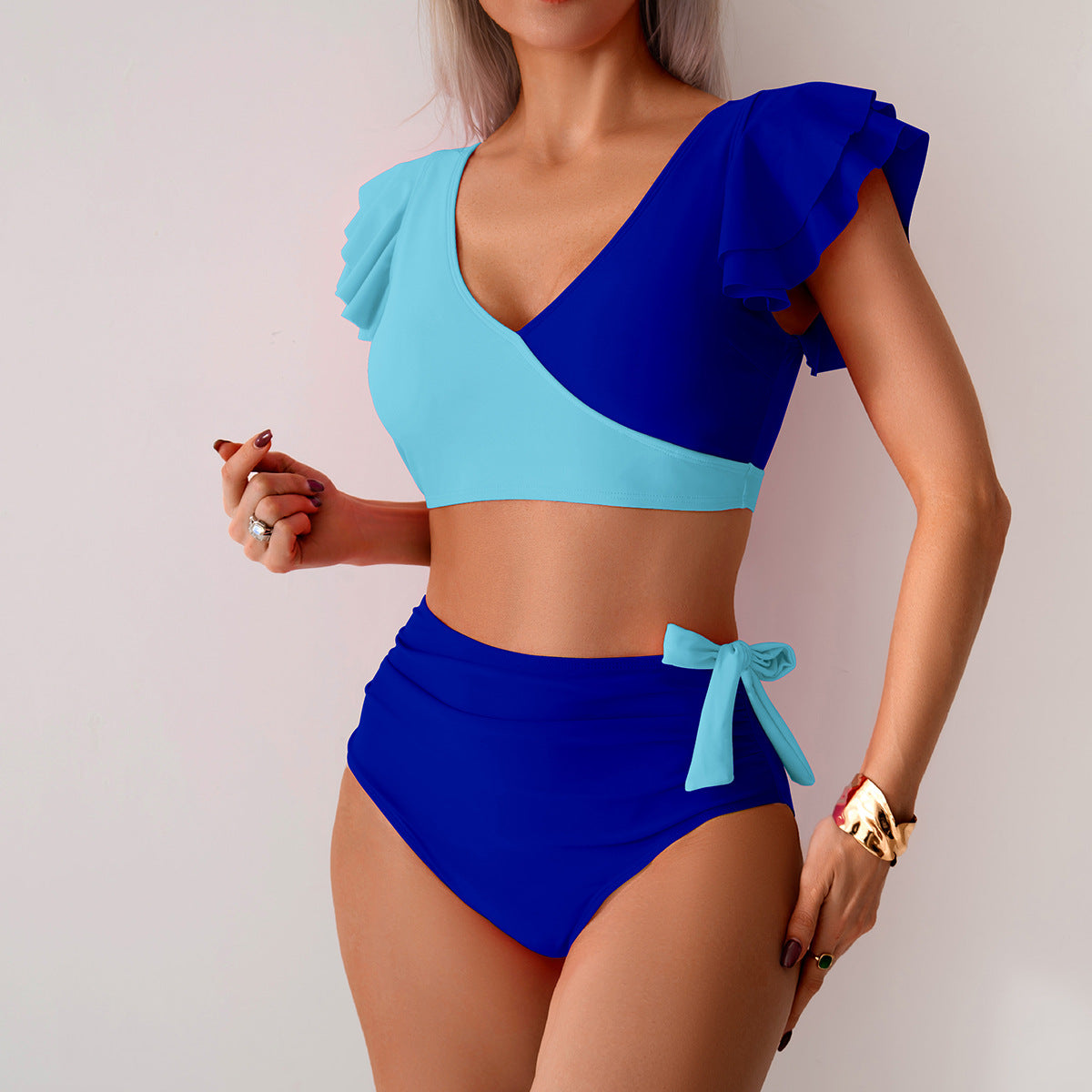 Bikini Split Swimsuit Women High Waist Swimming Trunks Bikini Swimsuit