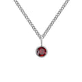 Stainless Steel Necklace With Diamond Birthstone Pendant
