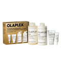 Hair cleansing set box with multiple hair care bottles and tubes