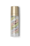 Skin tone correcting primer bottle with gold cap, clear body, One Step Correct label