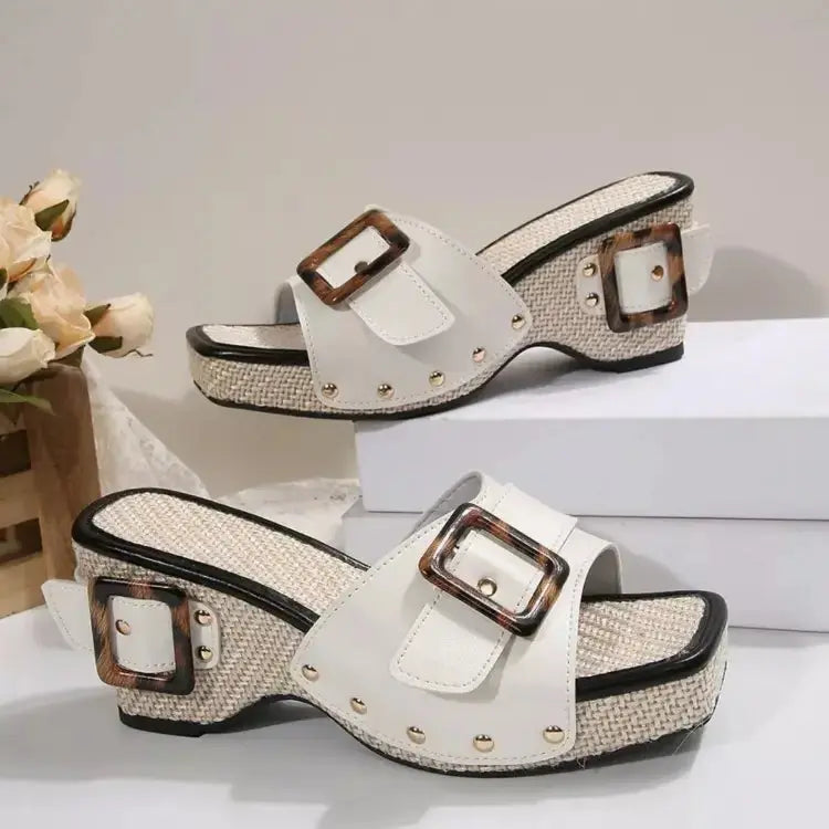 Women’s Buckle Wedge Sandals