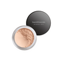 Mineral setting powder compact with jar of peach-beige powder and black lid