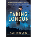 Hardcover book with Taking London title, Churchill silhouette and airplanes on cover