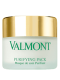Valmont Purifying Pack mask jar with gold lid and green text
