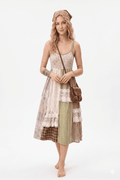 Patchwork Lace Trimmed A-Line Dress