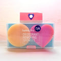Deodorant remover sponges 2-pack with orange and pink round sponges in case