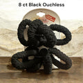 Black super-stretchy hair ties, Ouchless, 8 ct pack