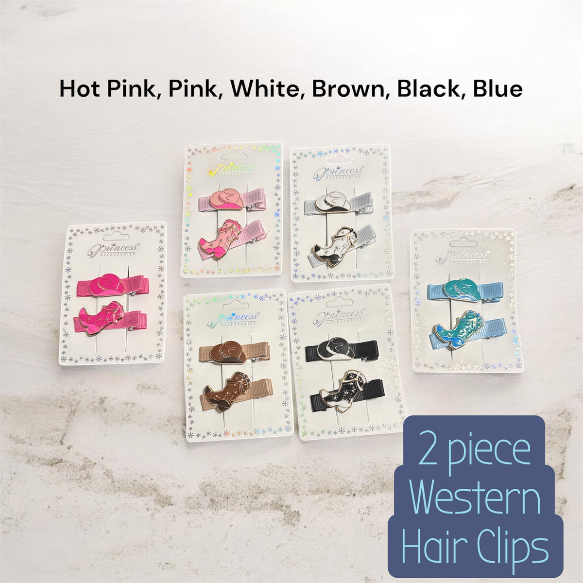 WESTERN 2 PIECE HAIR CLIP SET - LOOK AT THESE COLORS!