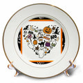 3dRose Anne Marie Baugh - Halloween Designs - Cute Halloween Heart - Plates (cp-369184)