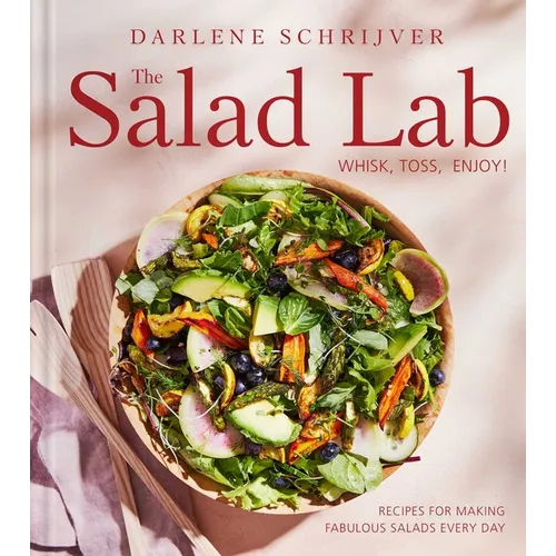 Hardcover salad cookbook with front cover showing a colorful mixed salad bowl