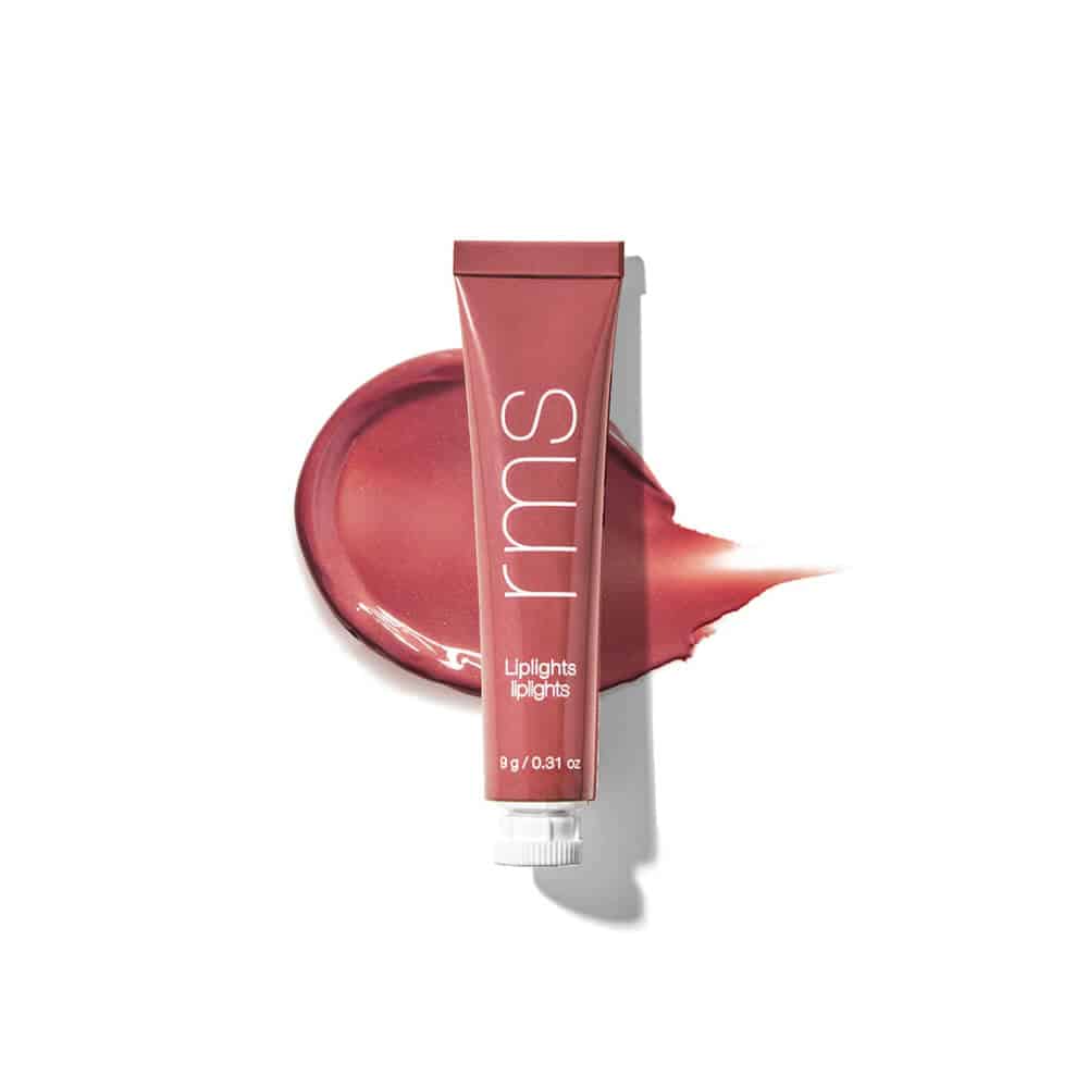 Berry-red cream lip gloss tube with glossy swatch