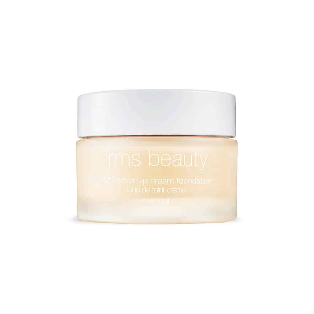 RMS UnCoverup cream foundation in light peach-beige jar with white lid