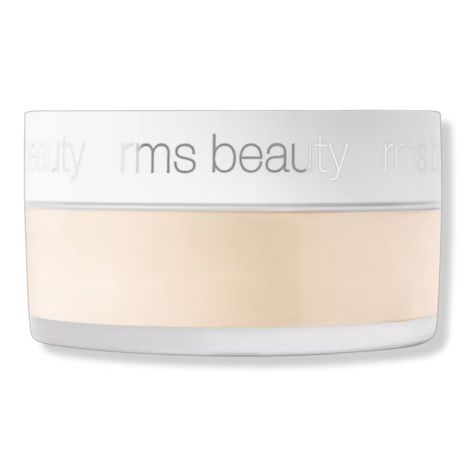 Setting powder jar, white lid with light beige powder