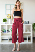 HEIMISH PAPERBAG WOVEN WIDE LEG CAPRI WITH POCKETS