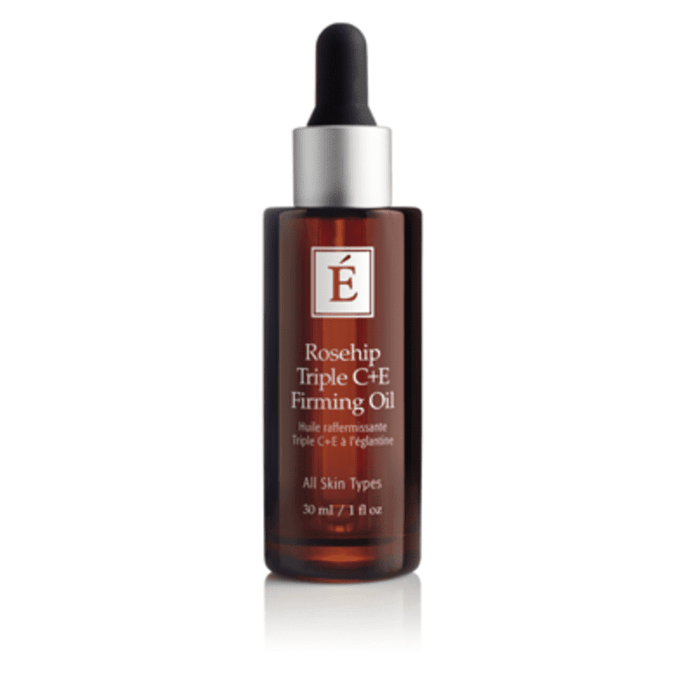 EMINENCE rosehip firming oil in amber glass bottle with dropper, 1 fl oz