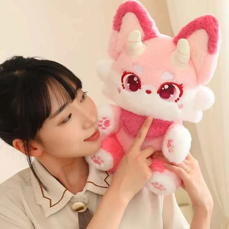 Cute Fox Plush Toy (13.8 in) - Soft Stuffed Animal Appease Sleeping Pillow Doll