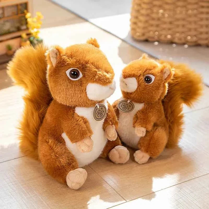 Adorable Realistic Squirrel Plush Toy - Furry Big Tail Stuffed Animal Doll Pillow Gift