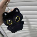 Cozy Kawaii 3.9-Inch Black Cat Plush Doll Pendant - Cute Mini Stuffed Animal Keychain Gift