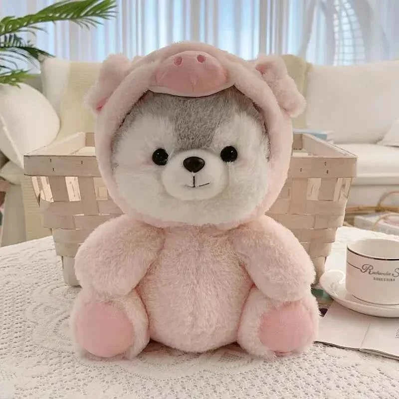 Kawaii Dog Plush Toy (7.9 in) - Anime Husky Cosplay Pig Doll Stuffed Animal Gift