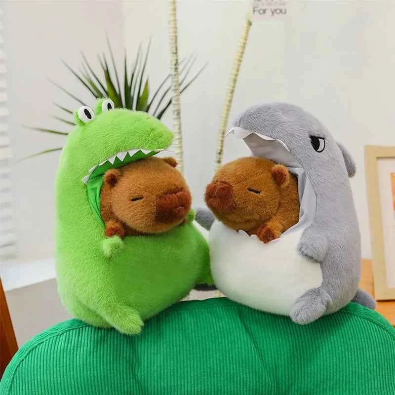 Giant Kawaii Capybara Plush Doll (11.8 in) - Cute Crocodile/Shark Peripheral Stuffed Toy Gift