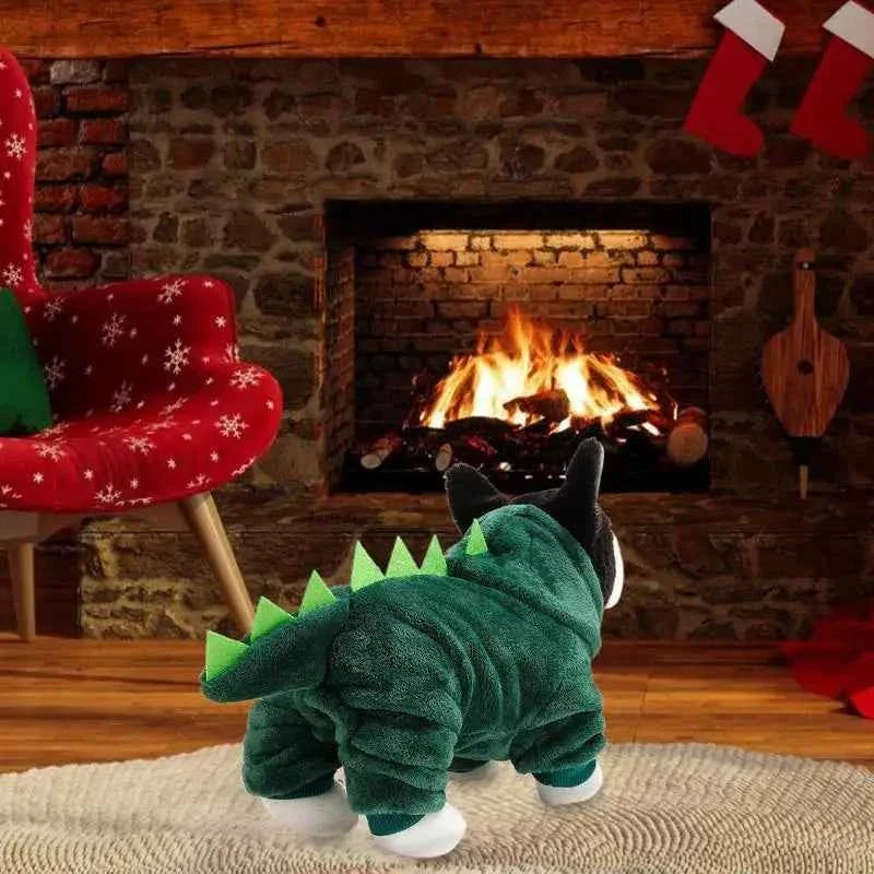 Soft Dinosaur Pet Hoodie – Cute Winter Costume for Dogs and Cats