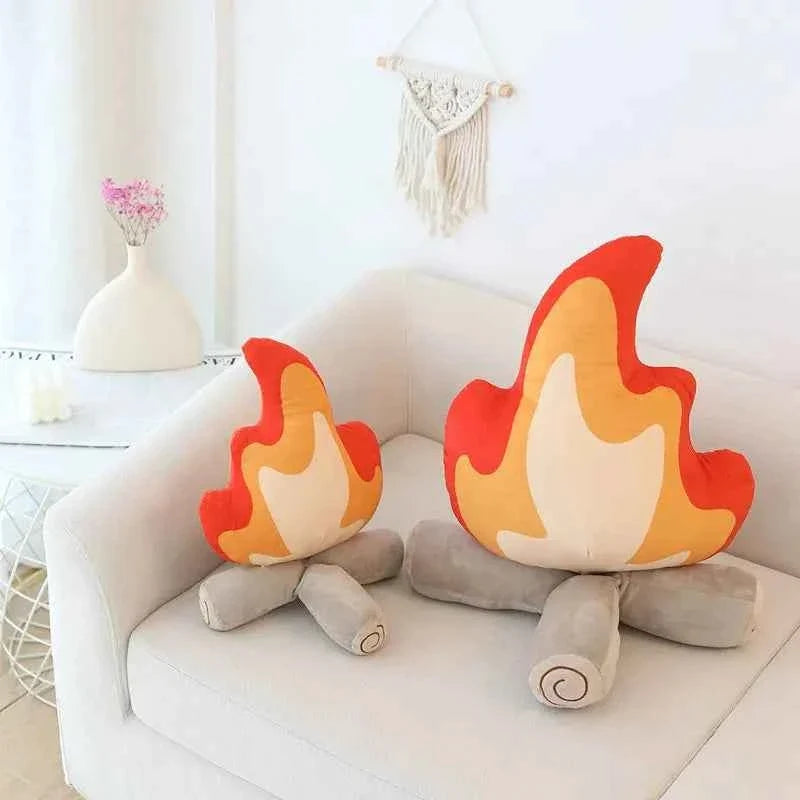 Creative Simulation Bonfire Plush Toy (11.8/17.7 in) - Soft Stuffed Fire Cushion Gift