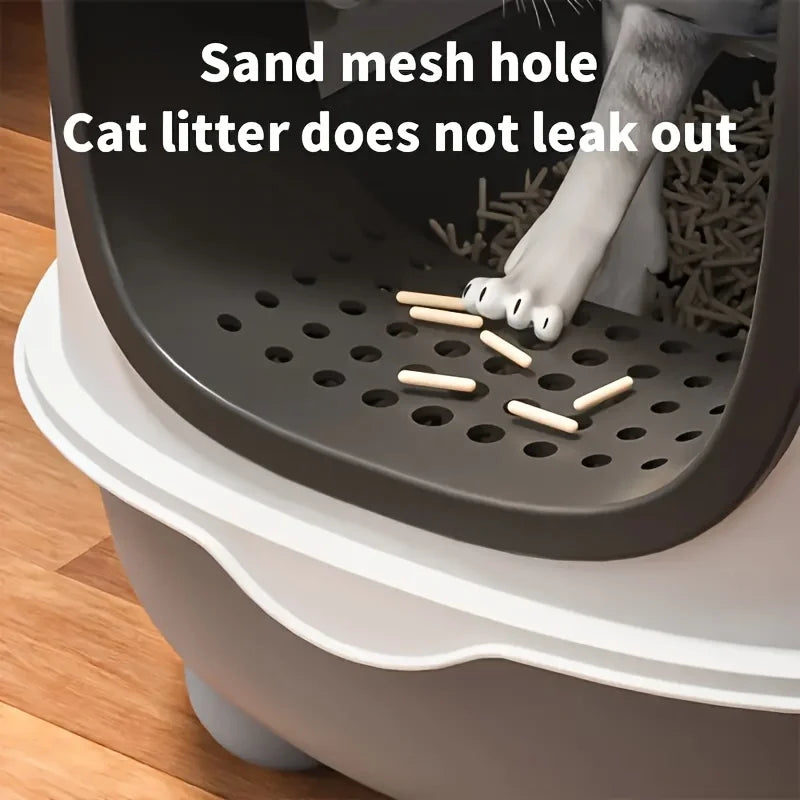 Large Foldable Cat Litter Box – Top Entry Odor Control for Multi-Cat Homes